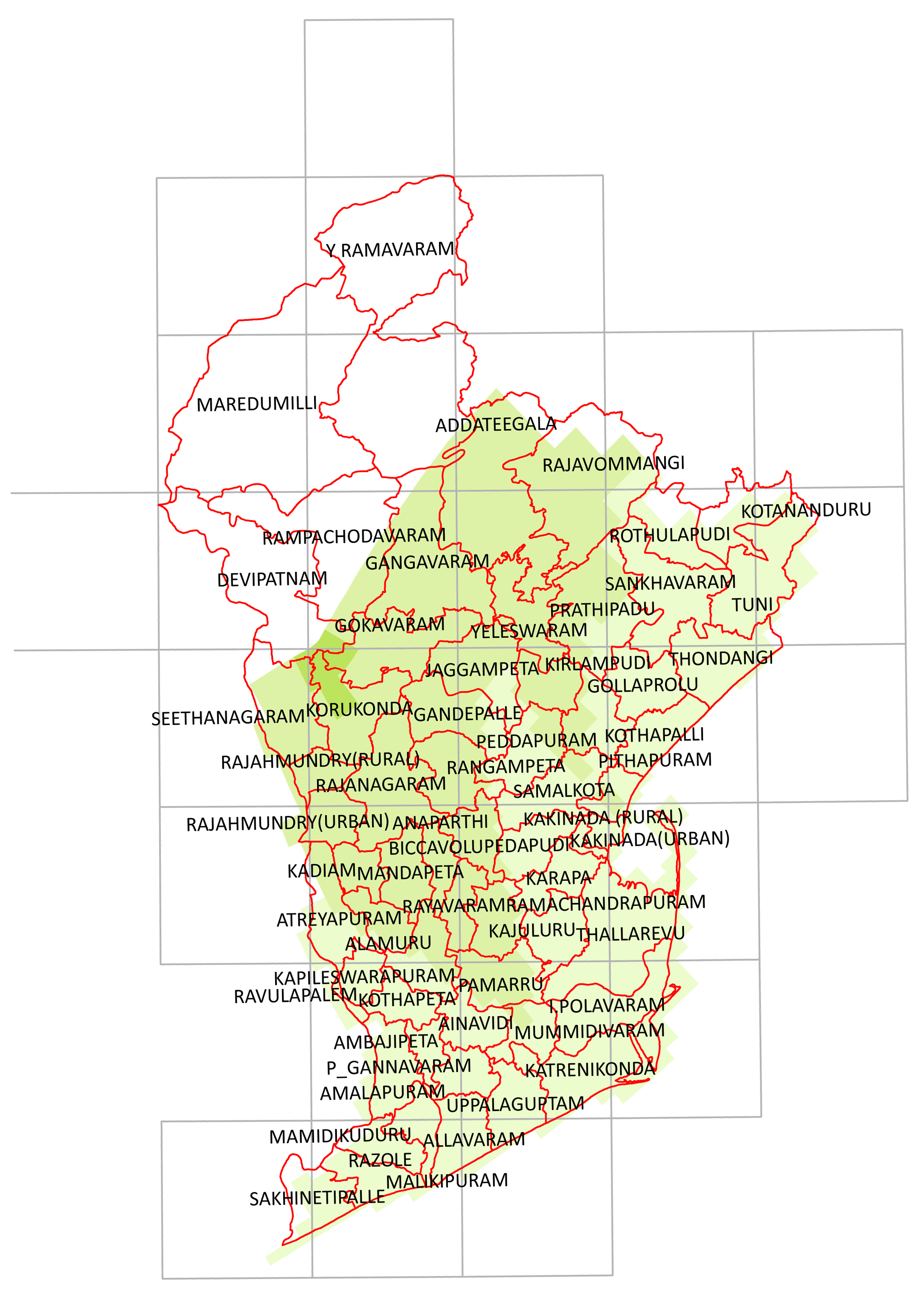 Storm surge inundation map for cyclone with wind speed